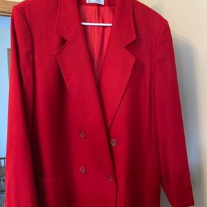 100% virgin wool Pendleton red blazer coat